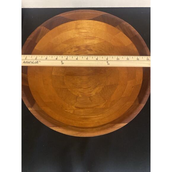 Wood Dough Bowl. It’s Approx 13 1/2 Wide X Approx 4 1/2 Deep From The Middle. - Picture 3 of 9